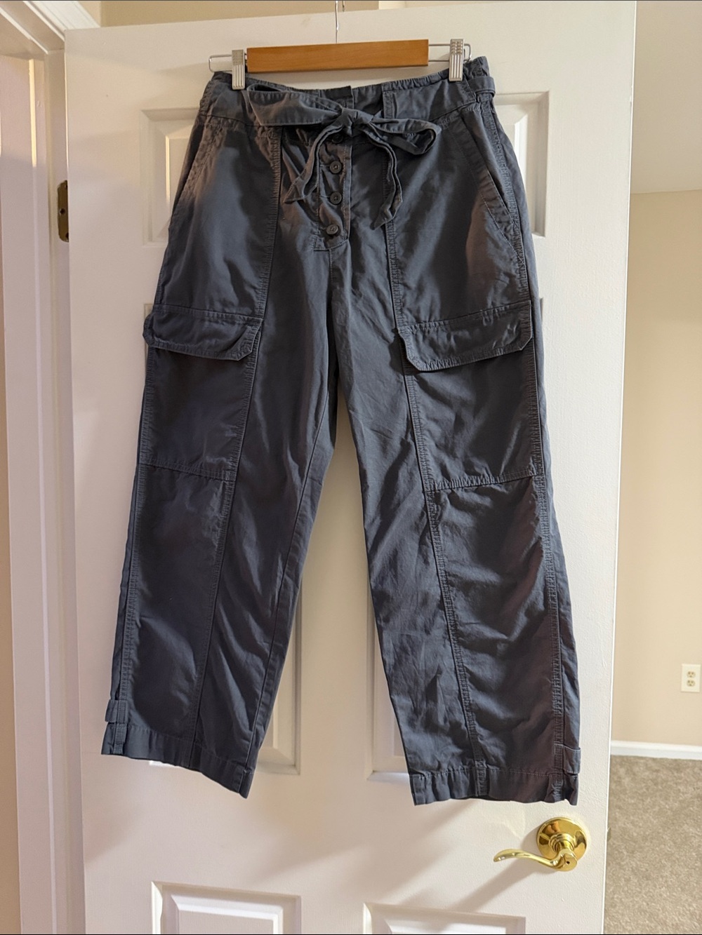 Unpublished Steel Blue Cargo Utility Pants with Button Fly